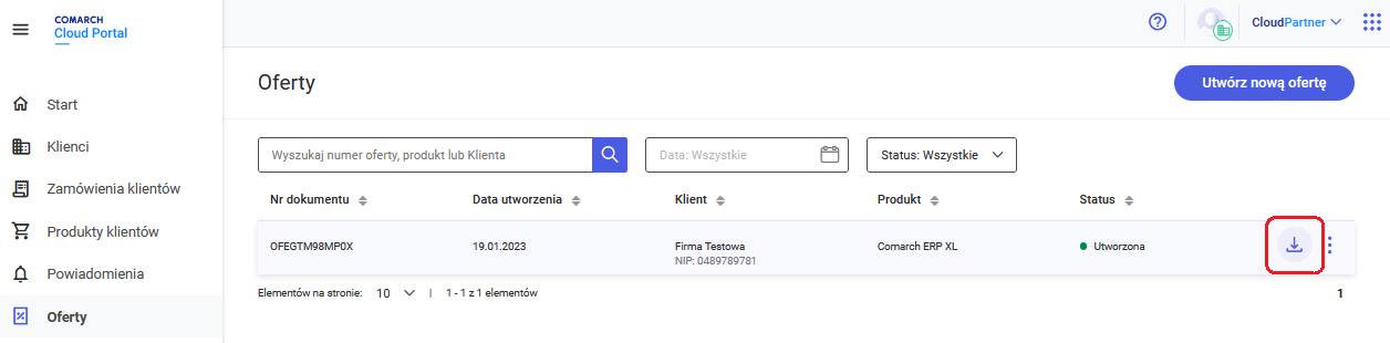 Pobieranie oferty pliku